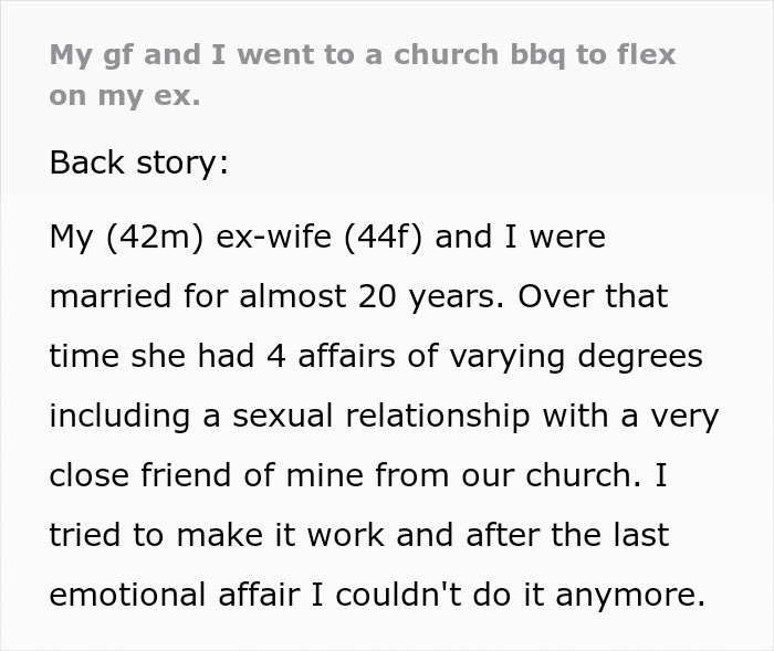 “Just Watched And Laughed”: Man Takes Hot New GF To Church Event To Get Revenge On Ex-Wife “Just Watched And Laughed”: Man Takes Hot New GF To Church Event To Get Revenge On Ex-Wife