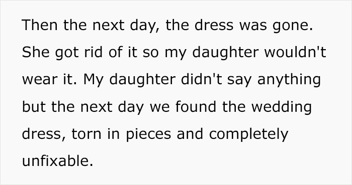 Bride Destroys Stepdaughter’s “Provocative” Dress So She Can’t Wear It, The Payback Makes Her Cry Bride Destroys Stepdaughter’s “Provocative” Dress So She Can’t Wear It, The Payback Makes Her Cry