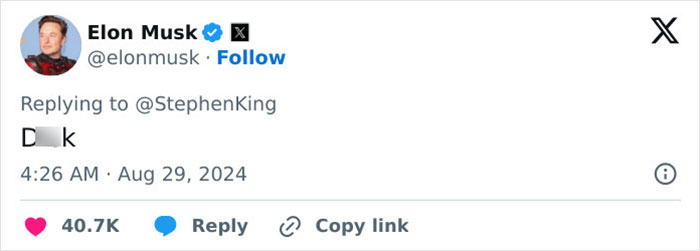 Elon Musk Insults Stephen King With Vulgar AI-Generated Pic, But It Backfires Spectacularly Elon Musk Insults Stephen King With Vulgar AI-Generated Pic, But It Backfires Spectacularly