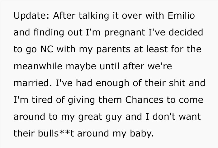 Woman Cuts Contact With Parents After They Dig Up Her Fiancé’s Juvenile File To Break Them Up Woman Cuts Contact With Parents After They Dig Up Her Fiancé’s Juvenile File To Break Them Up