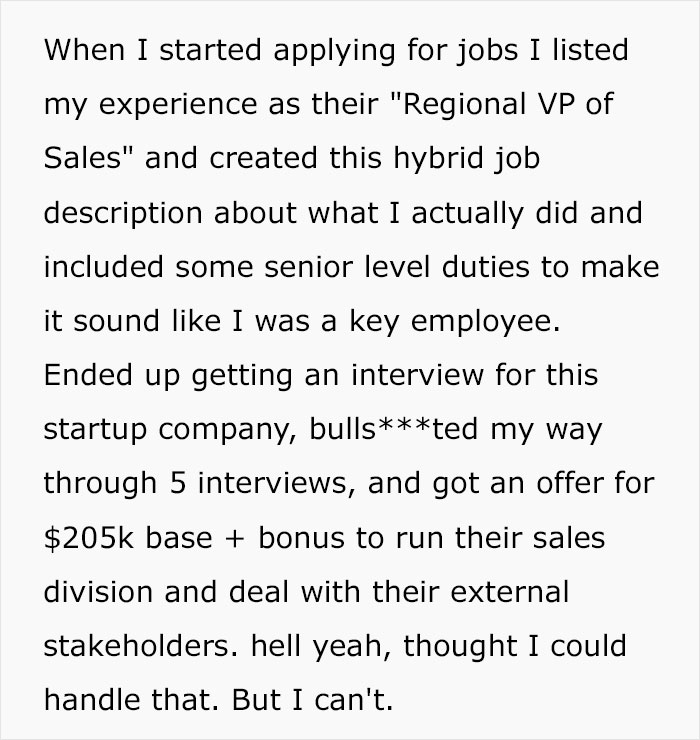 Overconfident Guy Lies His Way Into A High-Paying VP Role, Realizes He’s Screwed Overconfident Guy Lies His Way Into A High-Paying VP Role, Realizes He’s Screwed