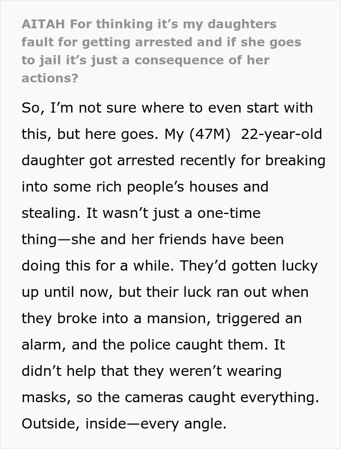 Daughter Faces Consequences Of Her Crime, Blames Dad For Not Helping Her Avoid Punishment Daughter Faces Consequences Of Her Crime, Blames Dad For Not Helping Her Avoid Punishment