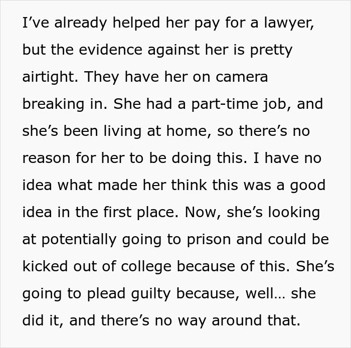 Daughter Faces Consequences Of Her Crime, Blames Dad For Not Helping Her Avoid Punishment Daughter Faces Consequences Of Her Crime, Blames Dad For Not Helping Her Avoid Punishment
