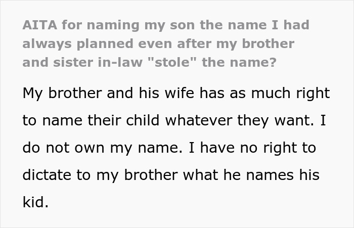 SIL Steals Woman’s Favorite Baby Name, Is Livid When She Still Gives Her Baby The Same Name SIL Steals Woman’s Favorite Baby Name, Is Livid When She Still Gives Her Baby The Same Name