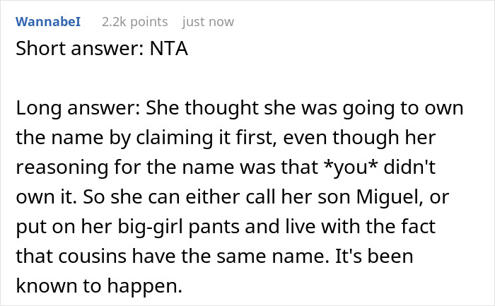 SIL Steals Woman’s Favorite Baby Name, Is Livid When She Still Gives Her Baby The Same Name SIL Steals Woman’s Favorite Baby Name, Is Livid When She Still Gives Her Baby The Same Name