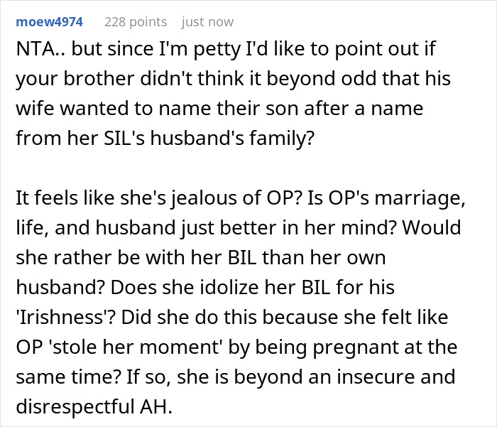 SIL Steals Woman’s Favorite Baby Name, Is Livid When She Still Gives Her Baby The Same Name SIL Steals Woman’s Favorite Baby Name, Is Livid When She Still Gives Her Baby The Same Name