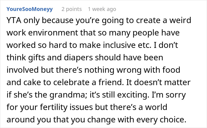 “I Feel Like I Am Right”: Woman Asks If She’s A Jerk To Boycott “Grandma Shower” At Work “I Feel Like I Am Right”: Woman Asks If She’s A Jerk To Boycott “Grandma Shower” At Work