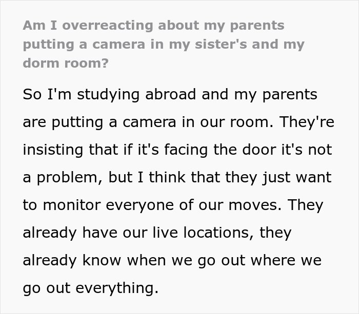 “Called Me In The Middle Of The Night Screaming”: Parents Put Camera In Daughters’ Dorm “Called Me In The Middle Of The Night Screaming”: Parents Put Camera In Daughters’ Dorm