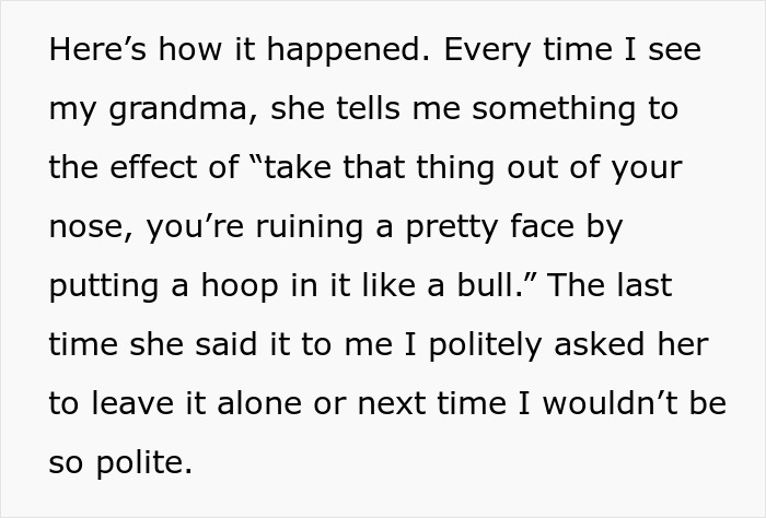 Lady Tells Grandkid She Looks Like A Bull With Her Nose Ring, She Dubs Her Ronald McDonald In Return Lady Tells Grandkid She Looks Like A Bull With Her Nose Ring, She Dubs Her Ronald McDonald In Return