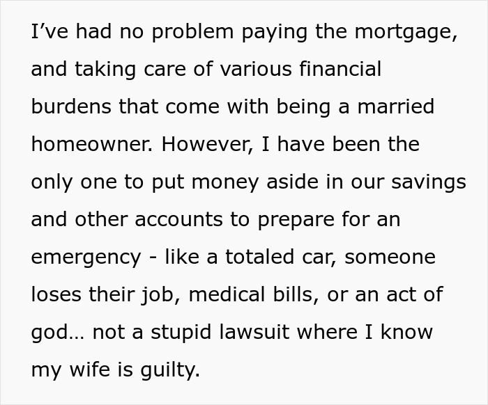 Woman&rsquo;s &ldquo;Stupid Lawsuit&rdquo; Empties Couple&rsquo;s Savings, Husband Can&rsquo;t Move Past It