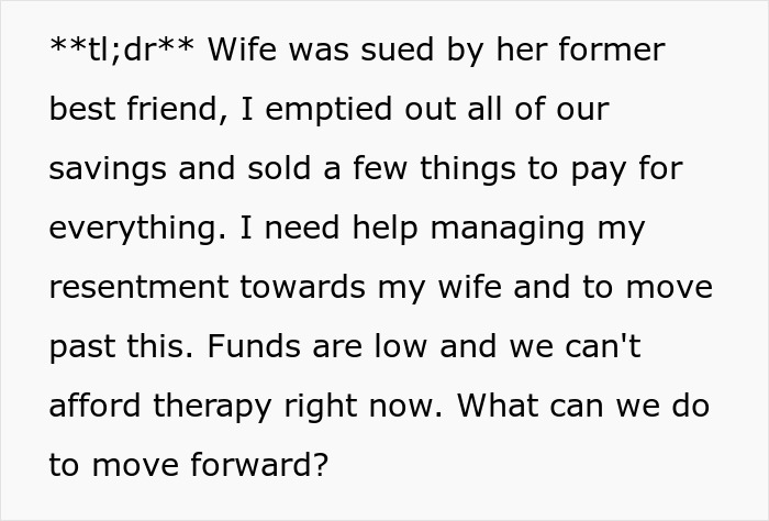 Woman&rsquo;s &ldquo;Stupid Lawsuit&rdquo; Empties Couple&rsquo;s Savings, Husband Can&rsquo;t Move Past It