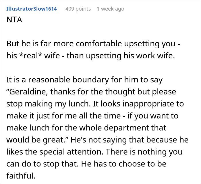 Husband’s “Work Wife” Wins Over His Stomach, So His Actual Wife Stops Making Him Lunches Husband’s “Work Wife” Wins Over His Stomach, So His Actual Wife Stops Making Him Lunches