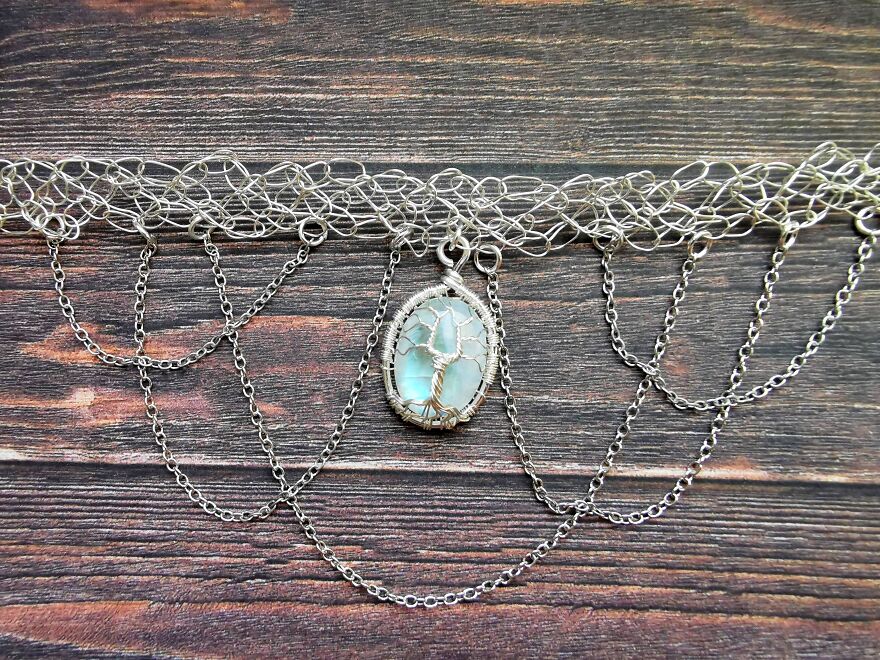I Crocheted With Wire To Make This Elven Moonstone Necklace (8 Pics) I Crocheted With Wire To Make This Elven Moonstone Necklace (8 Pics)
