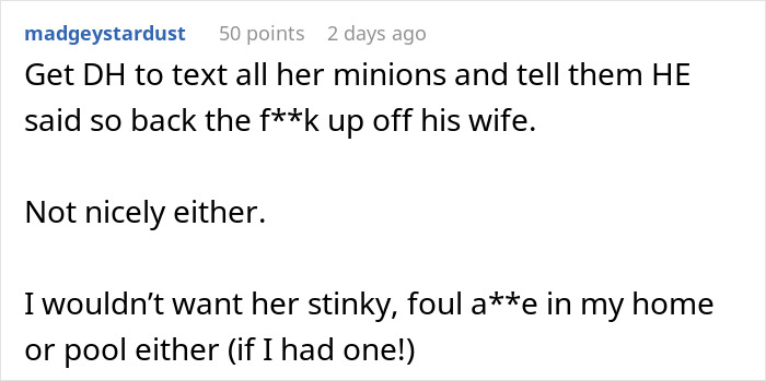 “MIL Who Admitted She Hasn’t Showered In Weeks Is Upset I Won’t Let Her Use Our Pool” “MIL Who Admitted She Hasn’t Showered In Weeks Is Upset I Won’t Let Her Use Our Pool”