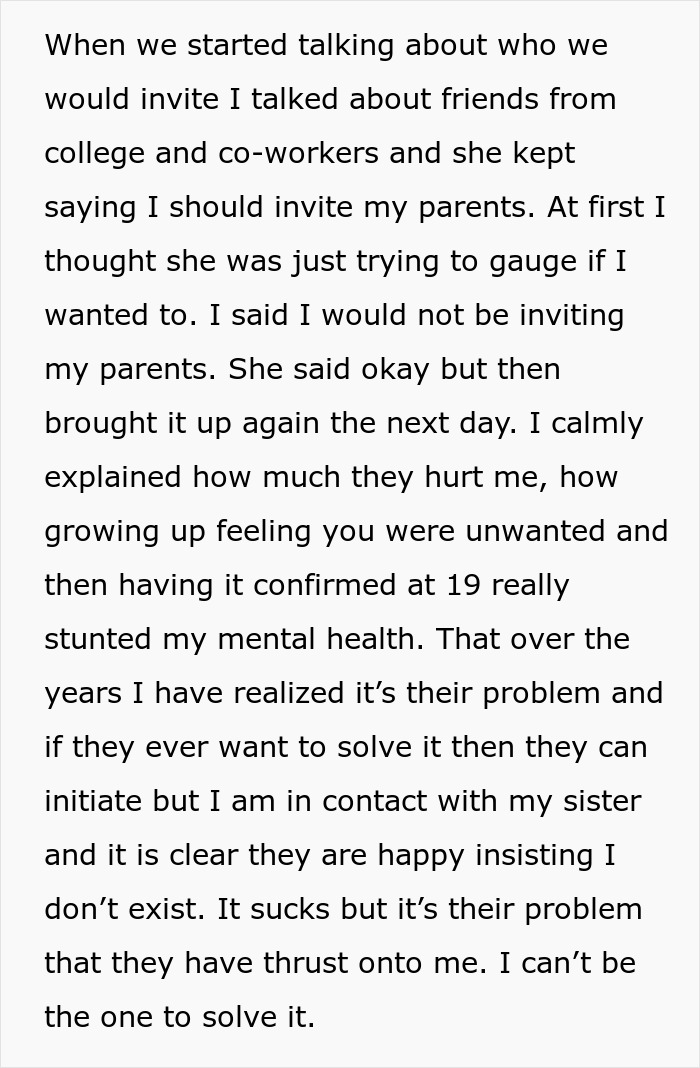 Man Is Livid After Fiancée Insists On Inviting His Toxic Parents, Threatens To Cancel Wedding Man Is Livid After Fiancée Insists On Inviting His Toxic Parents, Threatens To Cancel Wedding