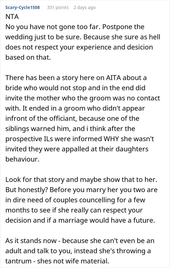 Man Is Livid After Fiancée Insists On Inviting His Toxic Parents, Threatens To Cancel Wedding Man Is Livid After Fiancée Insists On Inviting His Toxic Parents, Threatens To Cancel Wedding