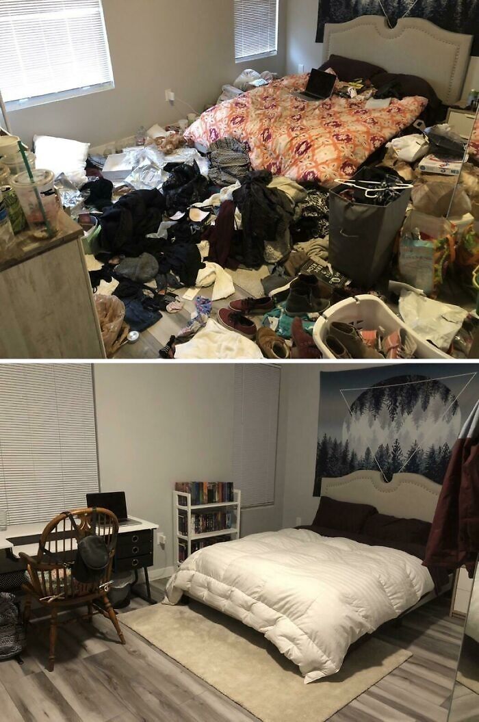 40 Side-By-Side Pics Of “Depression Rooms” Being Tackled 40 Side-By-Side Pics Of “Depression Rooms” Being Tackled