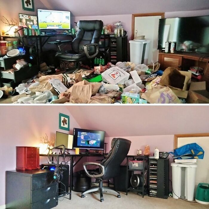 40 Side-By-Side Pics Of “Depression Rooms” Being Tackled 40 Side-By-Side Pics Of “Depression Rooms” Being Tackled