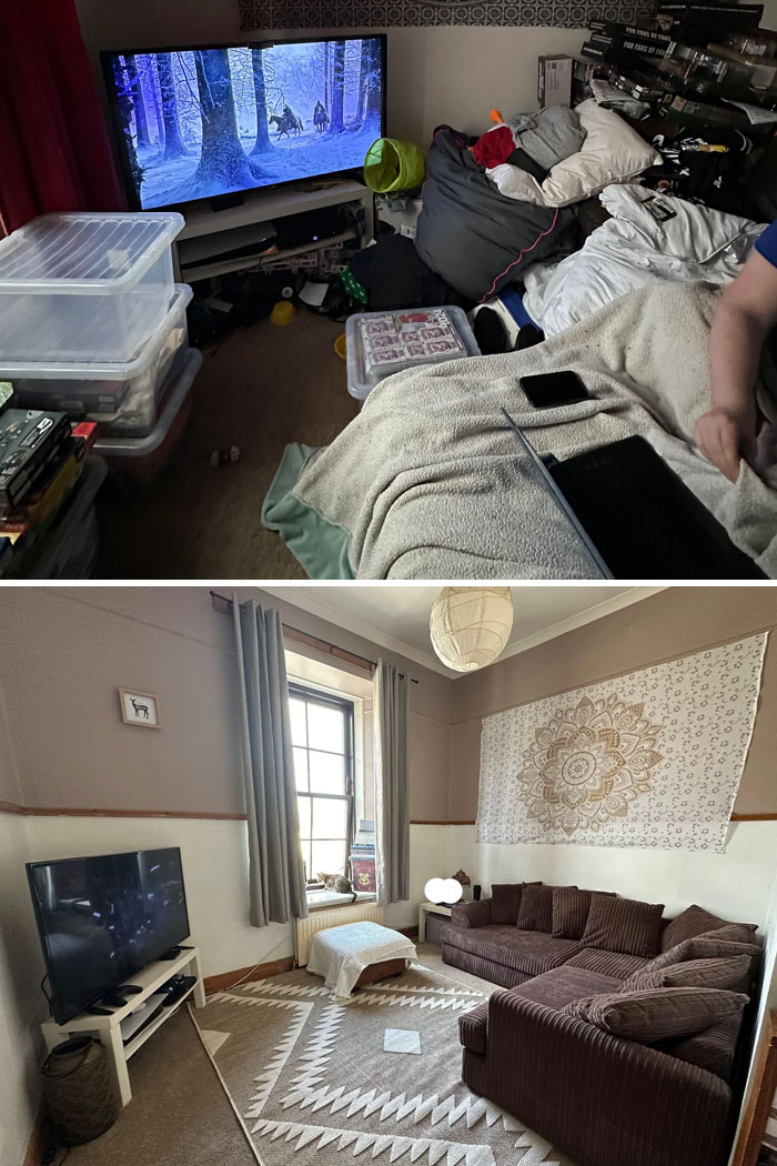 40 Side-By-Side Pics Of “Depression Rooms” Being Tackled 40 Side-By-Side Pics Of “Depression Rooms” Being Tackled