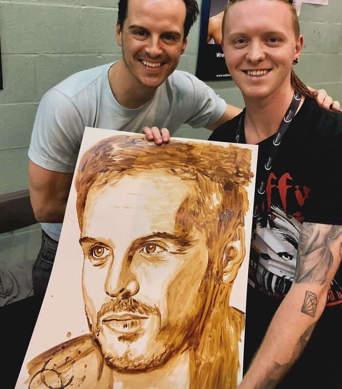 Artist Paints Iconic Celebrities With Unlikely Materials Like Coffee And Lipstick (55 Pics)