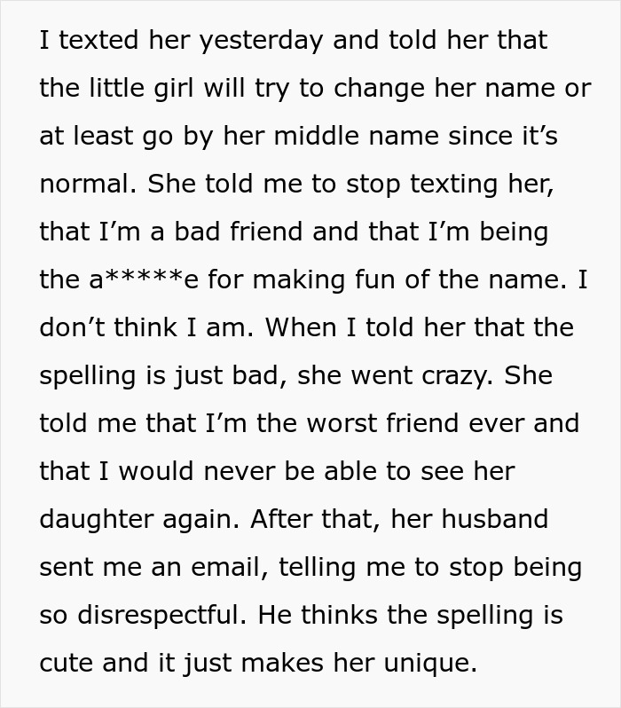 “I Thought The Spelling Was A Joke”: Parents Angry After Friend Gets Honest About Their Baby’s Name “I Thought The Spelling Was A Joke”: Parents Angry After Friend Gets Honest About Their Baby’s Name