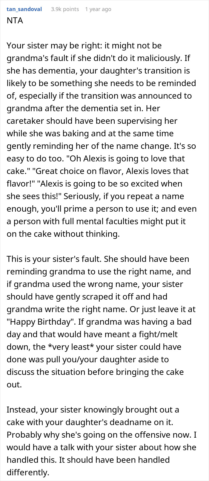 Dad Asks If He&rsquo;s The [Jerk] For Leaving His Kid&rsquo;s B-Day Party Because Cake Had Her Deadname On It