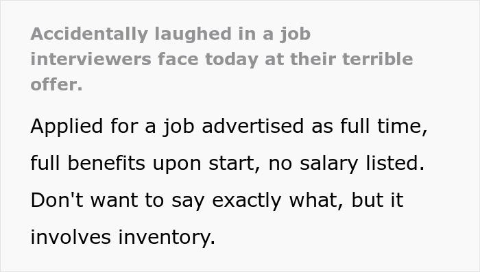 Applicant Has Zero Tolerance For Ridiculous Job Offer, Ends Call After Hearing “Benefits” Applicant Has Zero Tolerance For Ridiculous Job Offer, Ends Call After Hearing “Benefits”