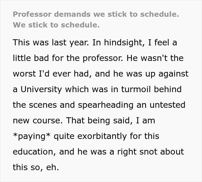 Students Turn Professor’s Strict Scheduling Rules Against Him In Perfectly Timed Move