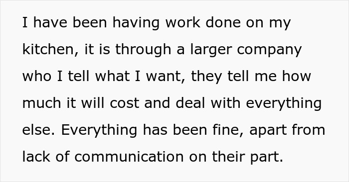 Woman Busts Worker Peeing In The Plaster Mix For Her Kitchen, Demands Company Take Everything Down Woman Busts Worker Peeing In The Plaster Mix For Her Kitchen, Demands Company Take Everything Down