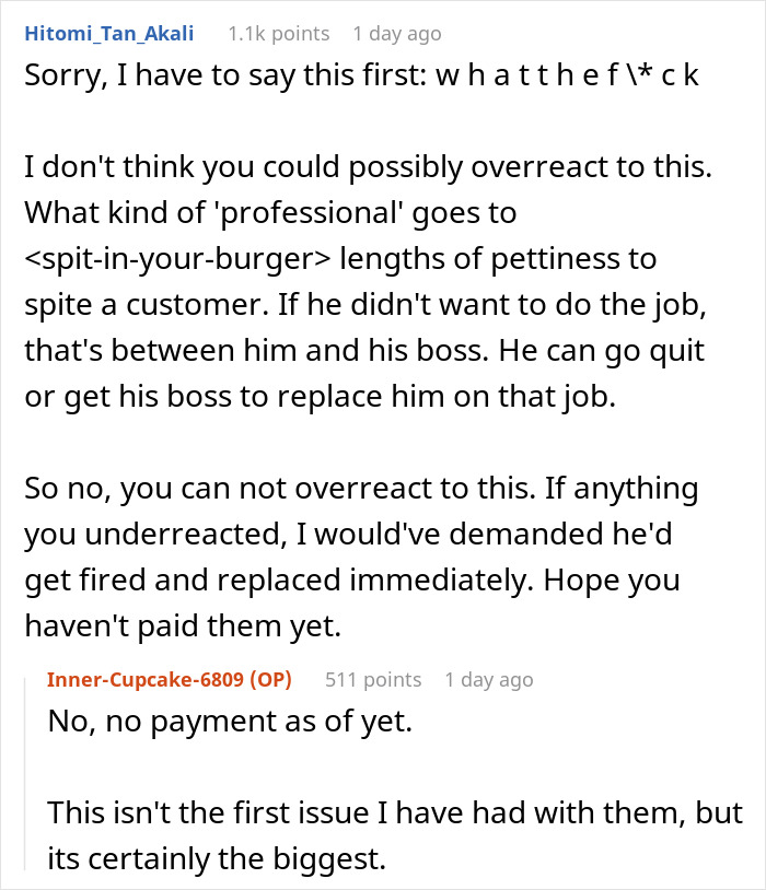 Woman Busts Worker Peeing In The Plaster Mix For Her Kitchen, Demands Company Take Everything Down Woman Busts Worker Peeing In The Plaster Mix For Her Kitchen, Demands Company Take Everything Down