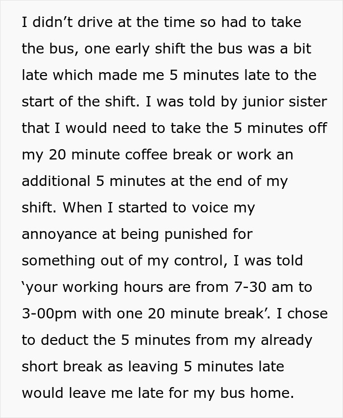 Woman Reminds Coworker Of Their Work Hours, Is Shocked When They Use It Against Her Woman Reminds Coworker Of Their Work Hours, Is Shocked When They Use It Against Her