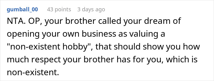 “I Feel Like The Bad Guy”: Man Refuses To Give Up On His Dream When Brother Asks For $30k