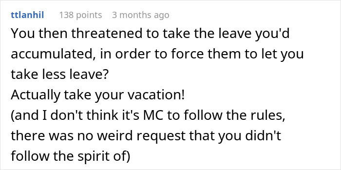 “Can’t Carry Over 1 PTO Day? See You In February”: Person Maliciously Complies “Can’t Carry Over 1 PTO Day? See You In February”: Person Maliciously Complies