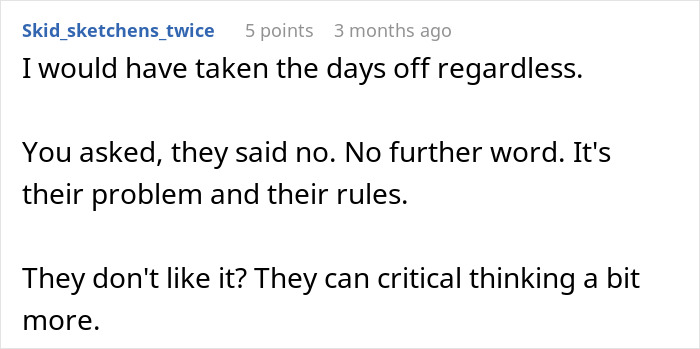 “Can’t Carry Over 1 PTO Day? See You In February”: Person Maliciously Complies “Can’t Carry Over 1 PTO Day? See You In February”: Person Maliciously Complies
