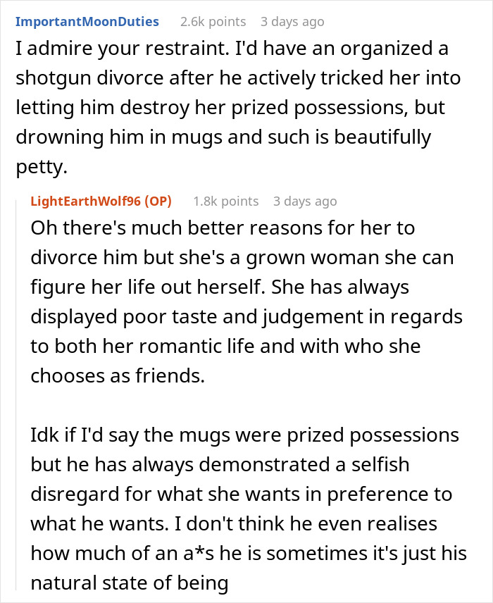 Man Promises To Pack Up Wife’s Mug Collection But Throws It Away Instead, Family Takes Revenge Man Promises To Pack Up Wife’s Mug Collection But Throws It Away Instead, Family Takes Revenge