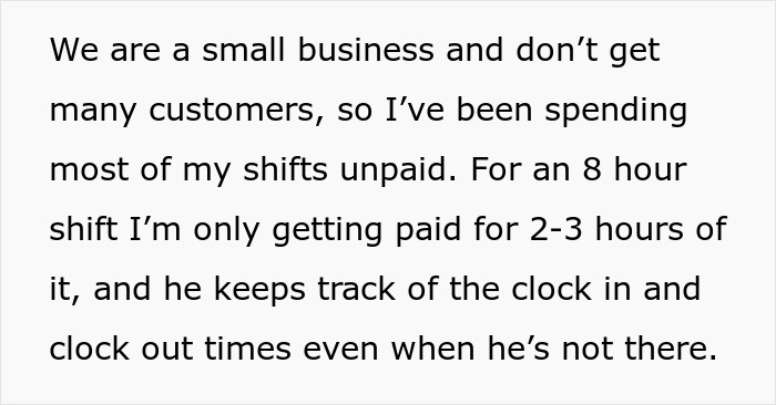 “Boss Tells Me I Need To Clock Out When Restaurant Is Slow” “Boss Tells Me I Need To Clock Out When Restaurant Is Slow”
