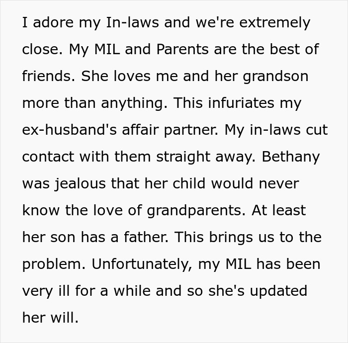“Too Bad For Her”: Ex-Husband And Mistress Think They’re Getting MIL’s Money, Are Very Wrong “Too Bad For Her”: Ex-Husband And Mistress Think They’re Getting MIL’s Money, Are Very Wrong