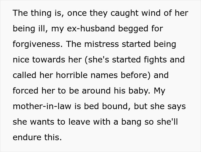 “Too Bad For Her”: Ex-Husband And Mistress Think They’re Getting MIL’s Money, Are Very Wrong “Too Bad For Her”: Ex-Husband And Mistress Think They’re Getting MIL’s Money, Are Very Wrong