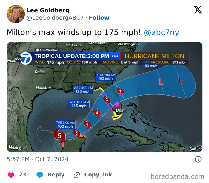 “Hurricane Milton Will Go Down In History”: 23 Posts Showing How Frightening This Hurricane Is “Hurricane Milton Will Go Down In History”: 23 Posts Showing How Frightening This Hurricane Is