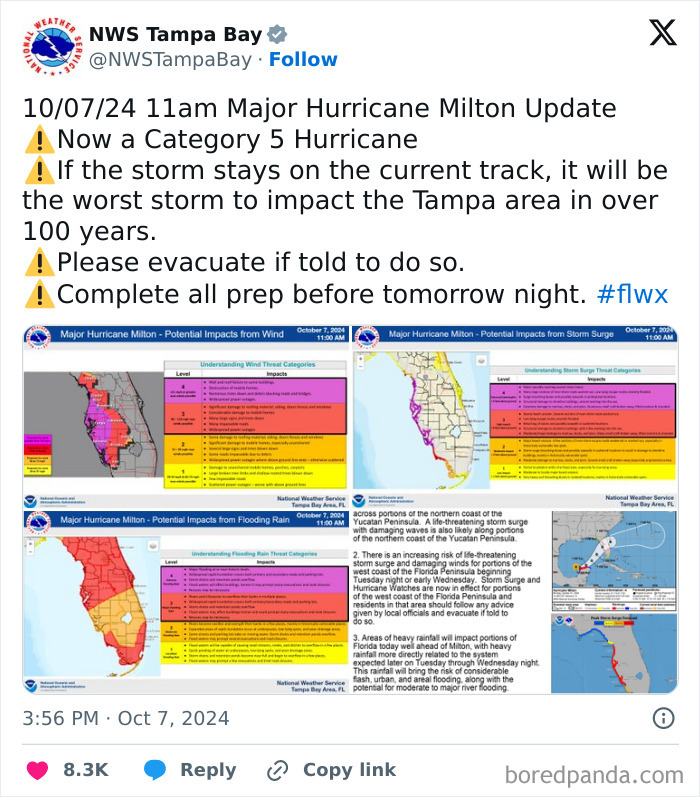 “Hurricane Milton Will Go Down In History”: 23 Posts Showing How Frightening This Hurricane Is “Hurricane Milton Will Go Down In History”: 23 Posts Showing How Frightening This Hurricane Is