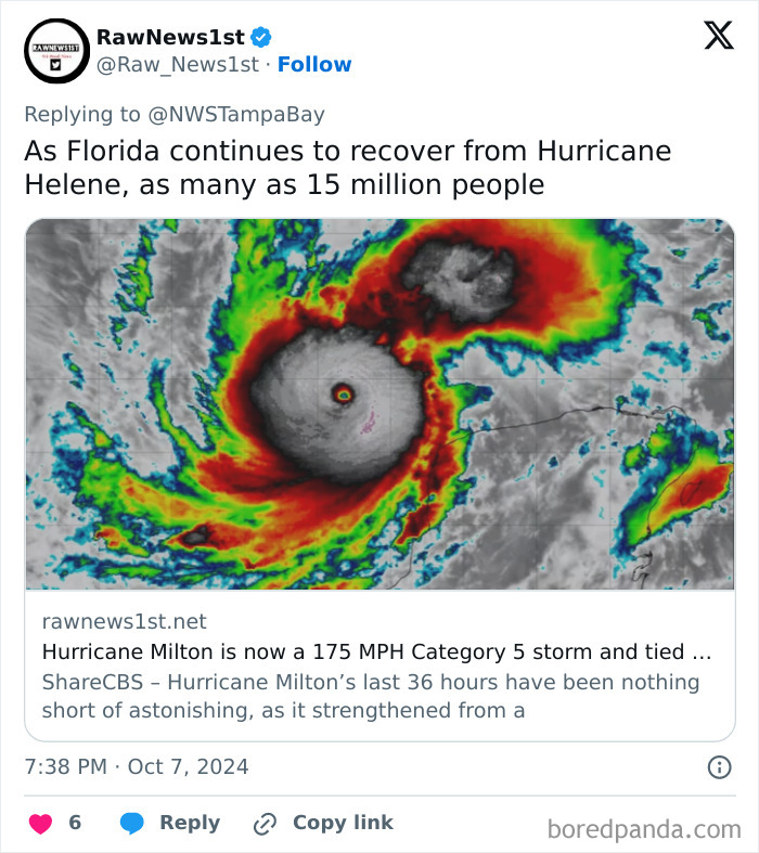 “Hurricane Milton Will Go Down In History”: 23 Posts Showing How Frightening This Hurricane Is “Hurricane Milton Will Go Down In History”: 23 Posts Showing How Frightening This Hurricane Is