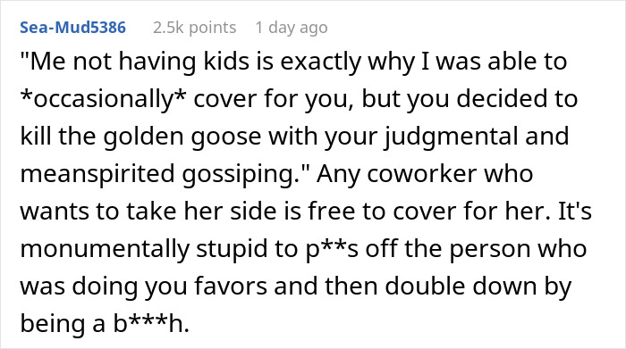 Mom Expects A Childfree Coworker To Cover For Her Whenever She Wants, Can’t Handle A “No” Mom Expects A Childfree Coworker To Cover For Her Whenever She Wants, Can’t Handle A “No”