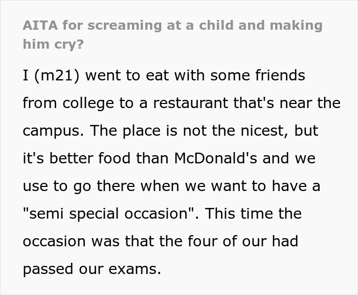 Kid Keeps Running And Screaming In A Restaurant, 21YO Tells Him To Stop, Mom Is Livid Kid Keeps Running And Screaming In A Restaurant, 21YO Tells Him To Stop, Mom Is Livid