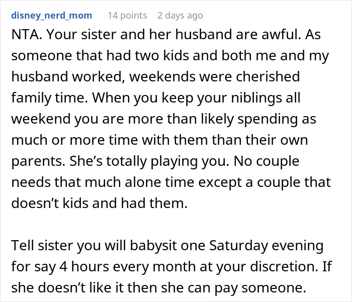 Mom Pressures Brother To Babysit Every Weekend To Help Save Her Marriage, Gets A Reality Check Mom Pressures Brother To Babysit Every Weekend To Help Save Her Marriage, Gets A Reality Check