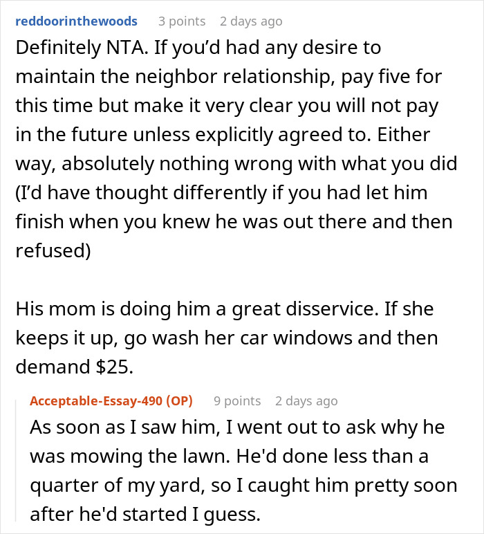 Kid Cuts Neighbors’ Lawn To Earn Some Cash, Man Refuses To Pay Him, Mom Goes Livid Kid Cuts Neighbors’ Lawn To Earn Some Cash, Man Refuses To Pay Him, Mom Goes Livid