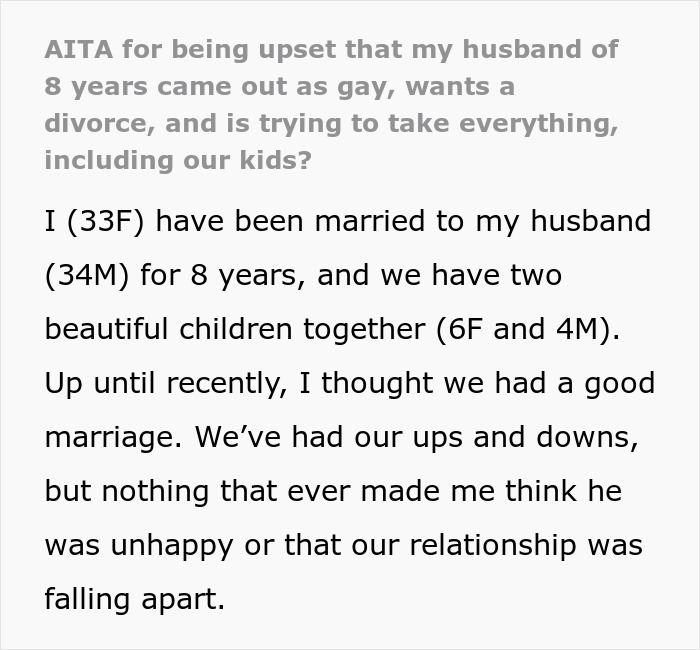 “He’s Ripping My Entire Life Apart”: Husband Realizes He’s Gay, Files For Full Custody Of The Kids “He’s Ripping My Entire Life Apart”: Husband Realizes He’s Gay, Files For Full Custody Of The Kids