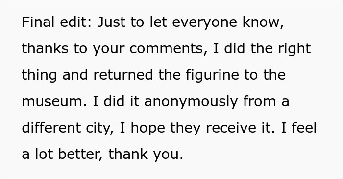 7YO Steals From A Museum, Returns The Ancient Artifact 24 Years Later 7YO Steals From A Museum, Returns The Ancient Artifact 24 Years Later
