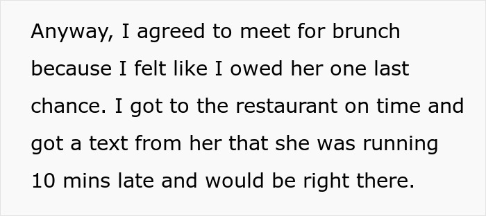 Woman Who’s Always Late Is Shocked When Friend Decides To Stop Accommodating Her Woman Who’s Always Late Is Shocked When Friend Decides To Stop Accommodating Her