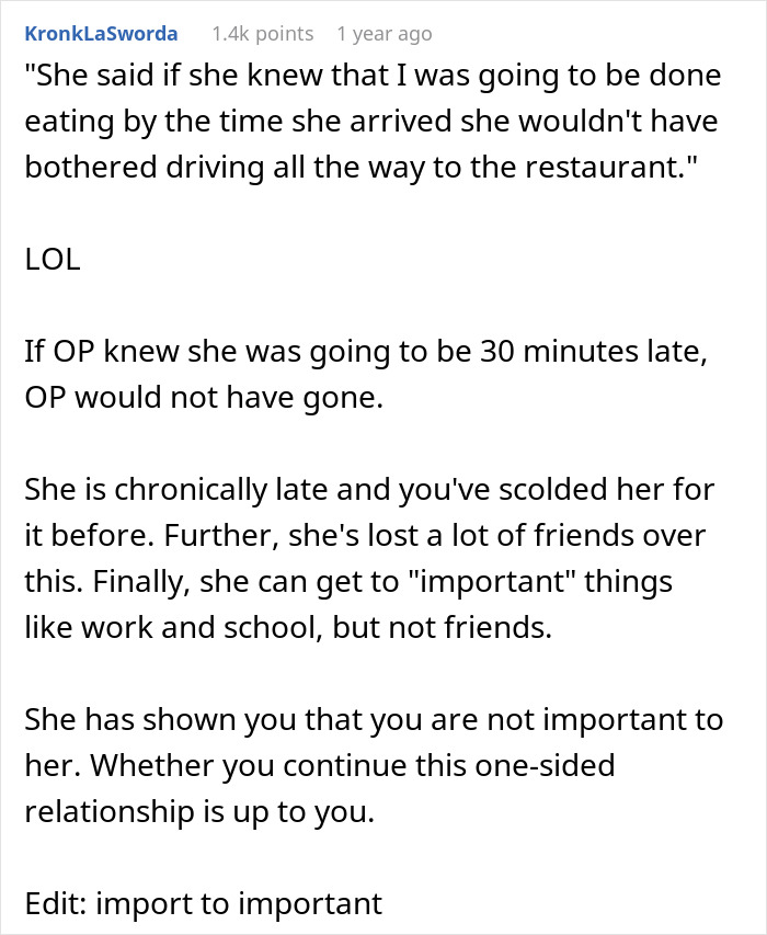 Woman Who’s Always Late Is Shocked When Friend Decides To Stop Accommodating Her Woman Who’s Always Late Is Shocked When Friend Decides To Stop Accommodating Her