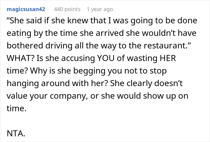 Woman Who’s Always Late Is Shocked When Friend Decides To Stop Accommodating Her Woman Who’s Always Late Is Shocked When Friend Decides To Stop Accommodating Her